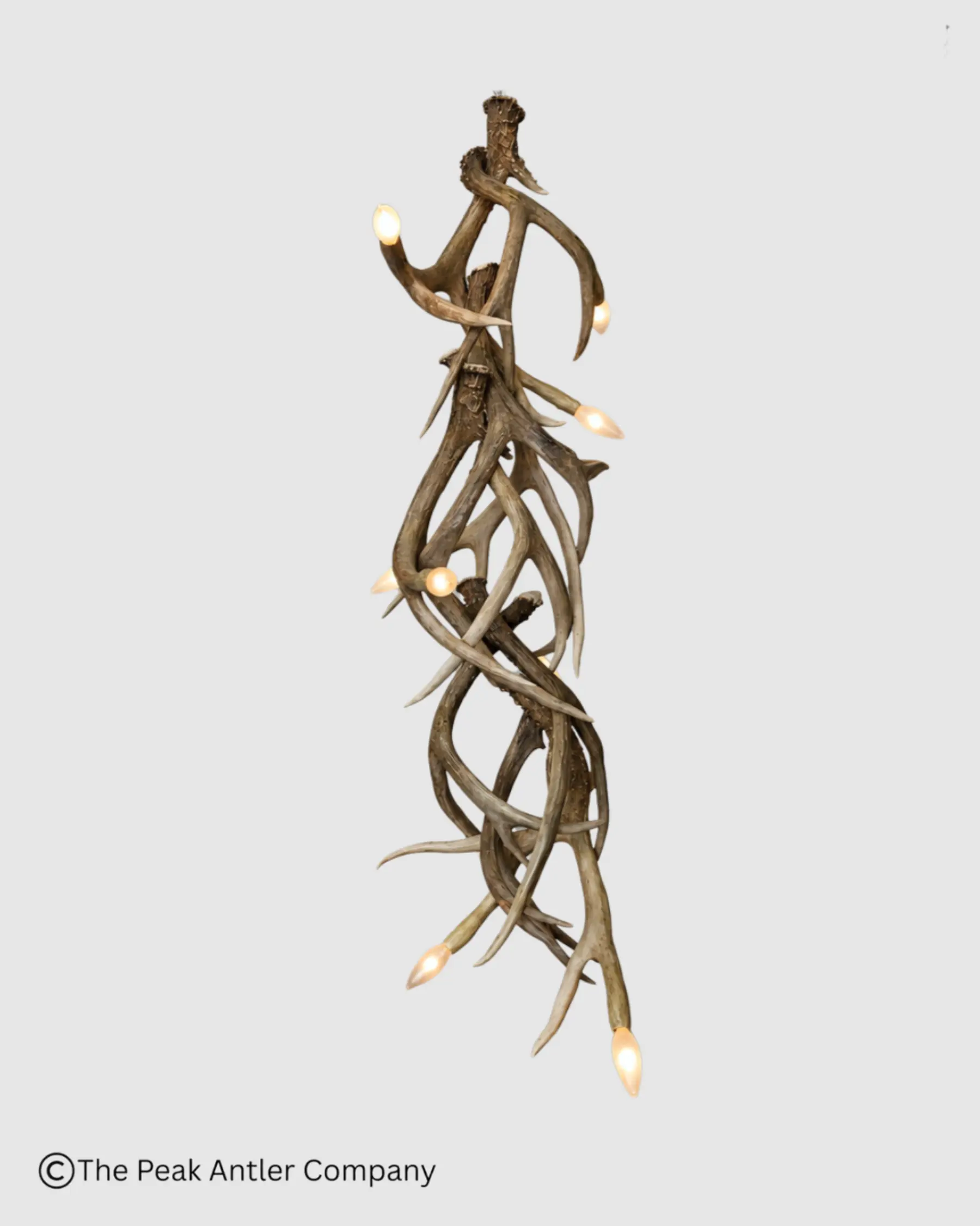 tall narrow mule deer antler chandelier