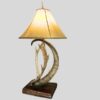 angled view of ibex horn table lamp