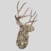 life Sized mule deer bust wall mount made out of mule deer antlers