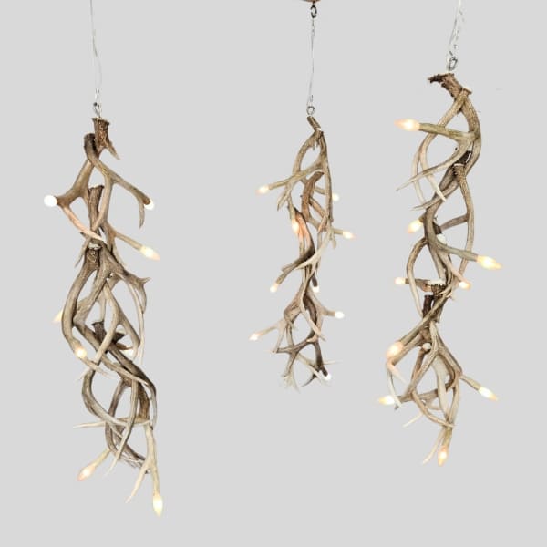 set of three mt oso mule deer chandeliers
